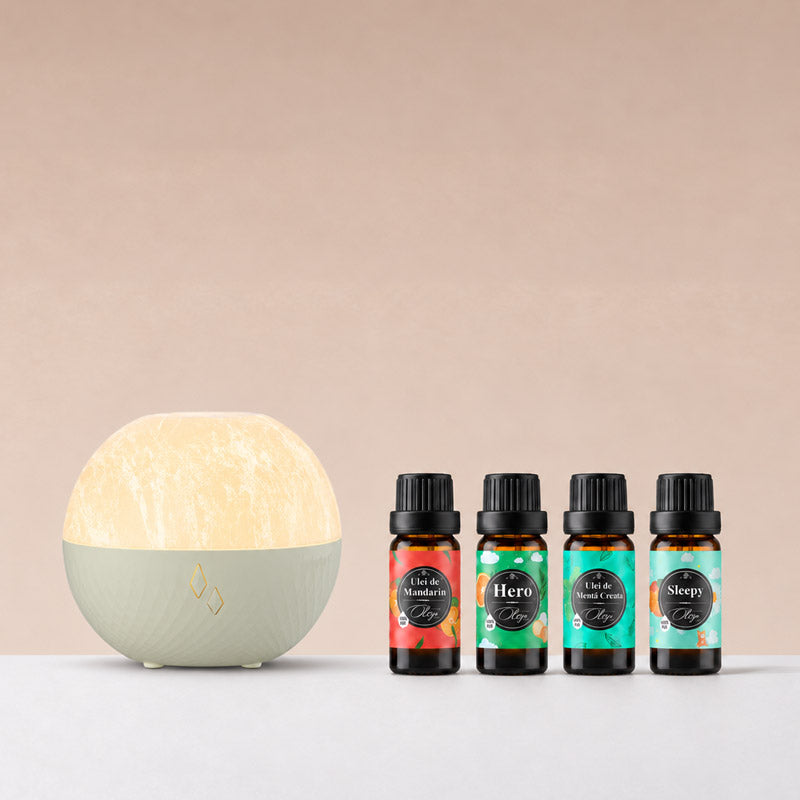 Kit aromaterapie FAMILY essentials - relaxare, somn, imunitate si respiratie