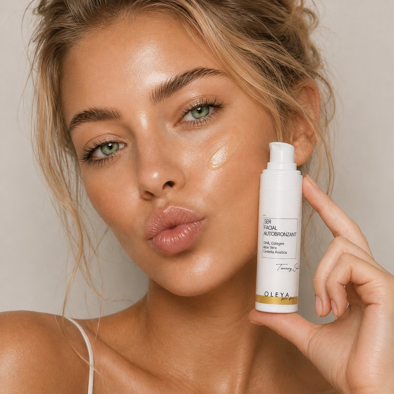 Natural Tanning Drops – Ser facial autobronzant cu DHA, Colagen, Aloe si Centella Asiatica