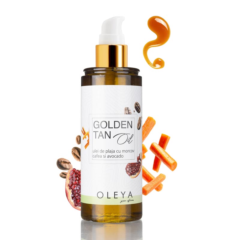 Golden Tan Body Oil - Ulei de plaja cu avocado, caroten și cafea